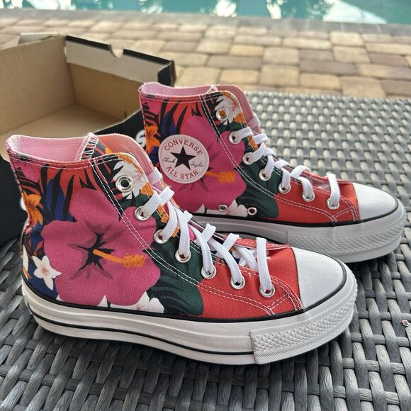 Converse CTAS Lift High Paradise Print Women's Shoes 563975C - Picture 6 of 15